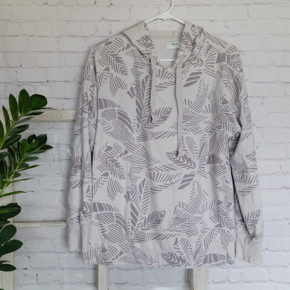 Aerie sweatshirt hoodie | Size Small | White & gray